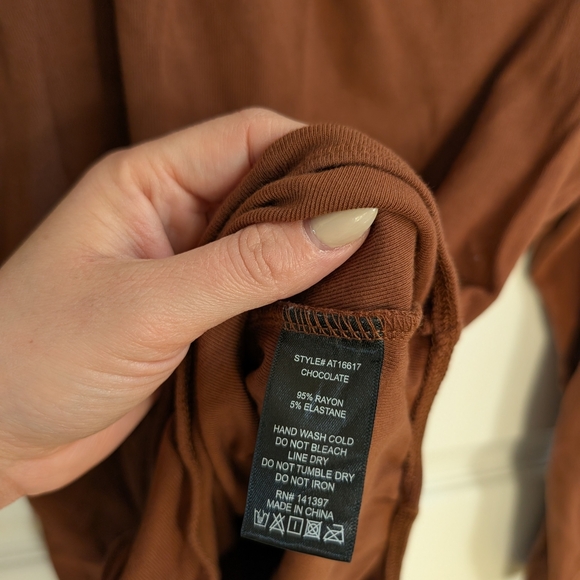 Astr Asymmetrical Brown Bodysuit - Picture 6 of 6